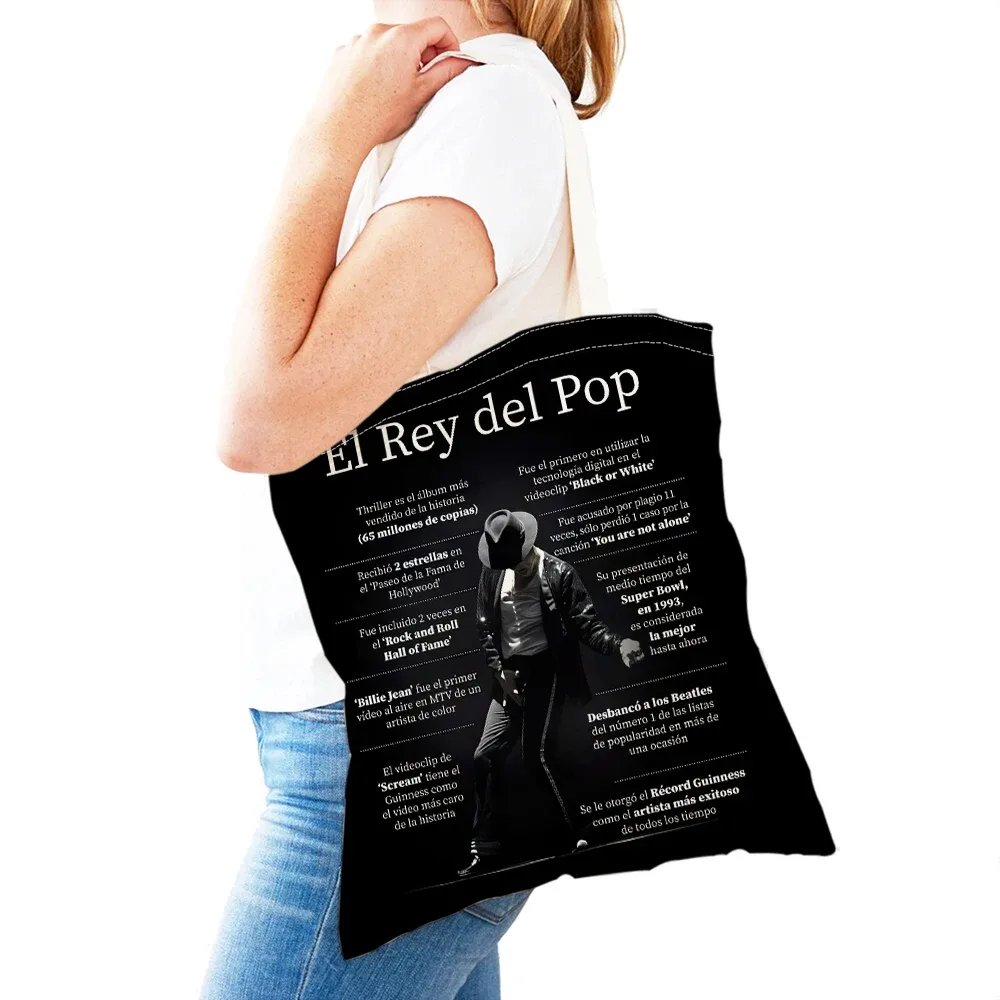 sacs à main michael jackson lady, double impression, super star, sac fourre-tout pour femme, léger, album, sac à main pour fille