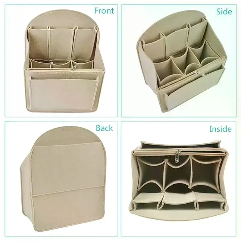 sac de rangement en feutre de grande capacité, sac de voyage, sac intérieur, sac à dos portable, sac de rangement adapté pour sac à bandoulière et sac à main