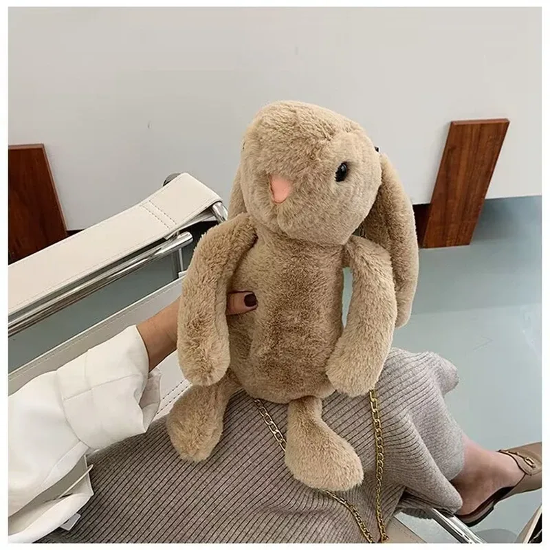 sac à dos de poupée en peluche, mignon sac à bandoulière en chaîne pour fille, sacoche à épaule simple douce, sac à dos de voyage