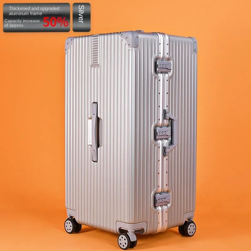 valise de voyage épaisse pour bagages unisexe extra large de 60/100 pouces, avec serrure tsa de grande capacité, boîtier de chariot, cadre en aluminium à fermeture éclair