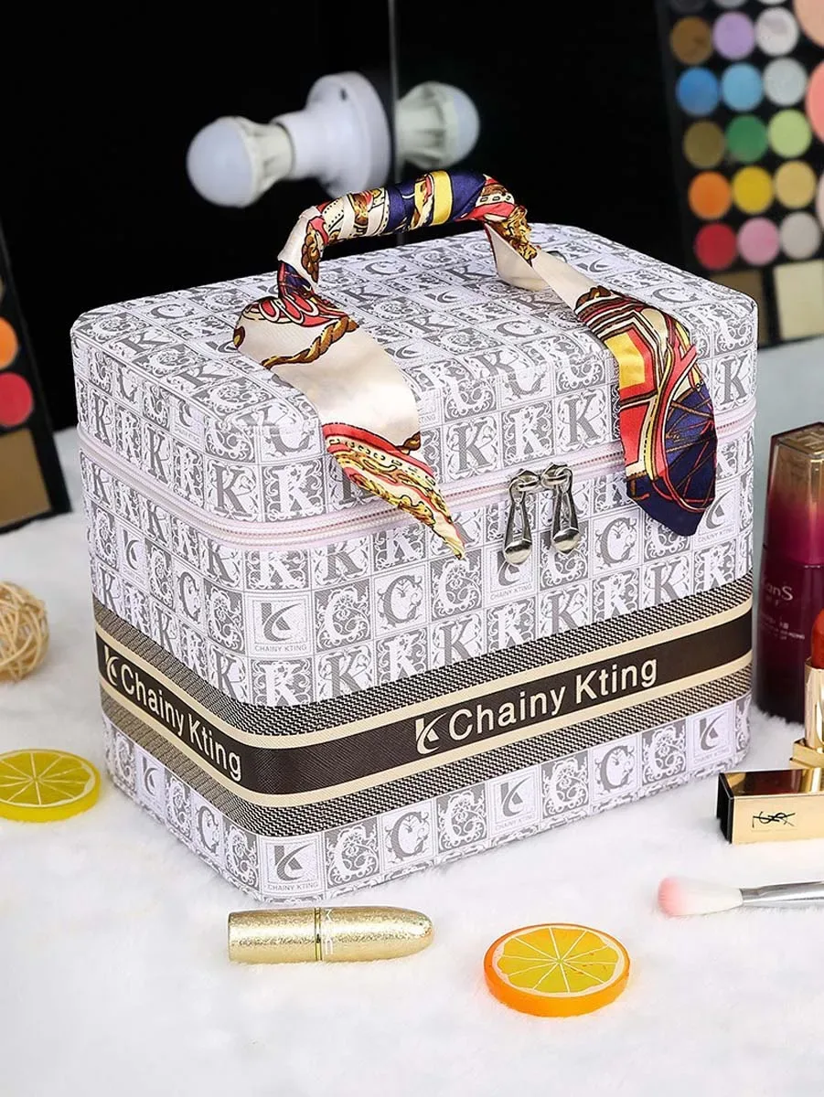 trousse de maquillage rétro à la mode, nouvelle trousse de maquillage multicouche de grande capacité, boîte de rangement de cosmétiques portable de voyage, cinq modèles