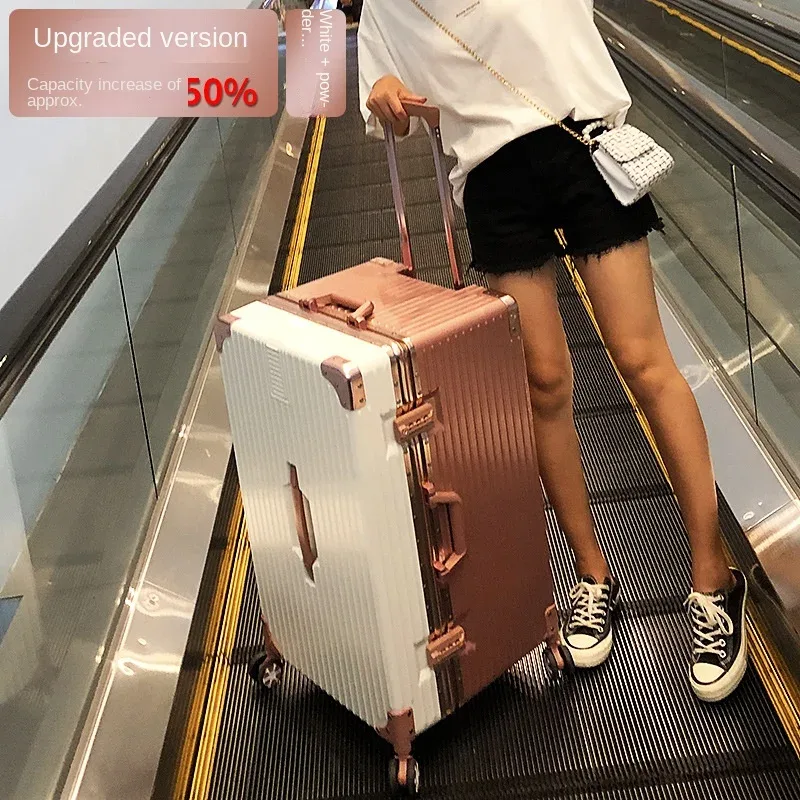 ko-ku valise surdimensionnée 40/50/60 ''cadre en aluminium abs + pc boîtier de chariot épaissi bagage de grande capacité 20 valise à main