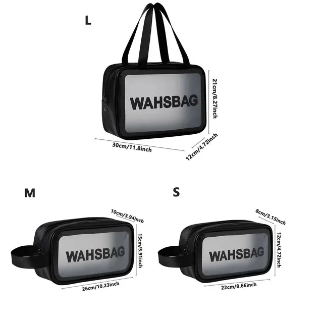 trousse de toilette de voyage transparente et imperméable, organisateur de maquillage portable, sac de rangement pour articles de toilette pour hommes, tailles s/m/l