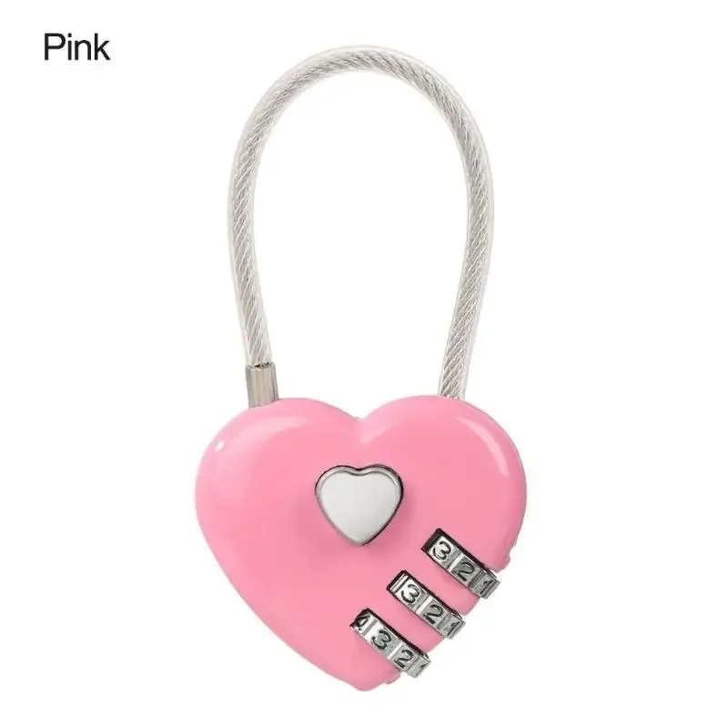 cadenas réinitialisable à 3 chiffres en forme de cœur, cadenas à code pour bagages d'extérieur, cadeau de la saint-valentin