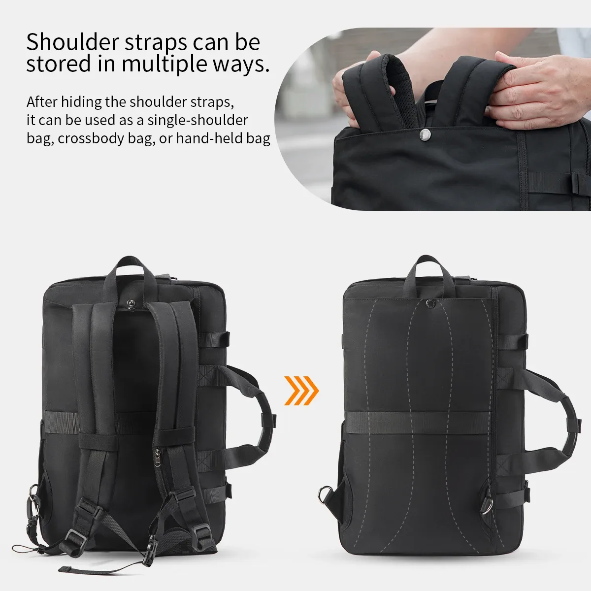 sac à dos de voyage tigernu pour hommes, sac à main pour ordinateur portable de 17 pouces, sac à bandoulière, sac de voyage 3 en 1, sacs d'école pour hommes, sac à dos