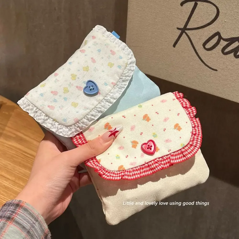 sac de rangement grande capacité pour serviettes hygiéniques, pochette imprimée, trousse de maquillage florale, sac portable pour petits objets, mini trousse de toilette, extérieur