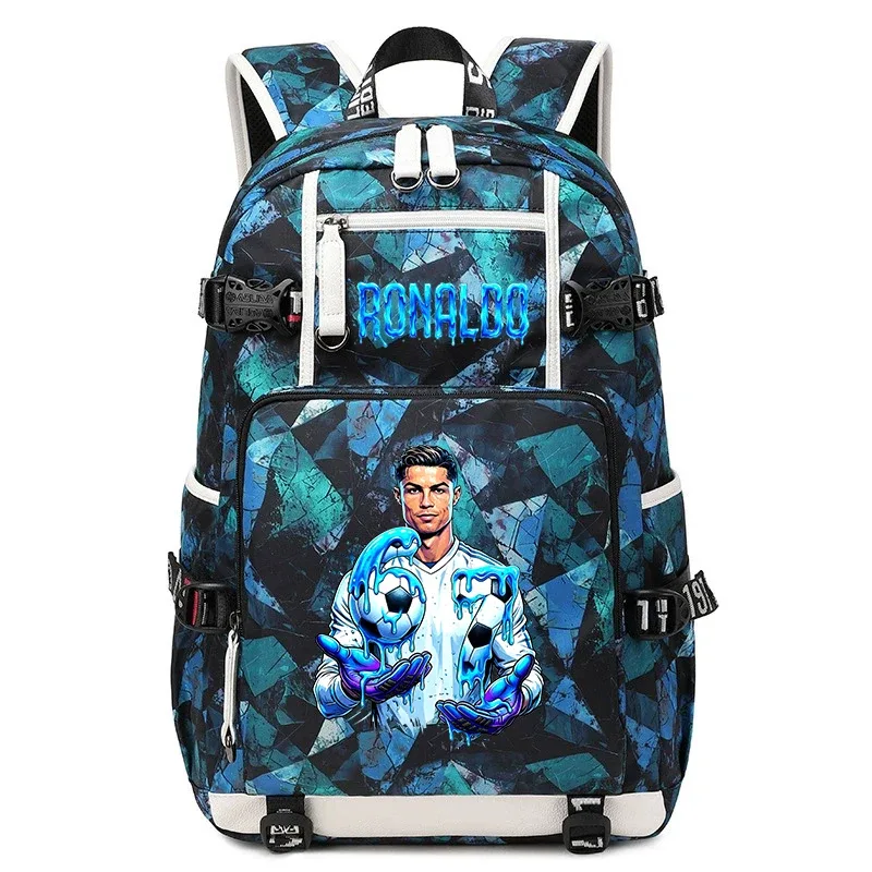 cr7 ronaldo 67 sac à dos imprimé de grande capacité pour étudiants, adolescents, enfants, sac à dos de voyage pour l'école