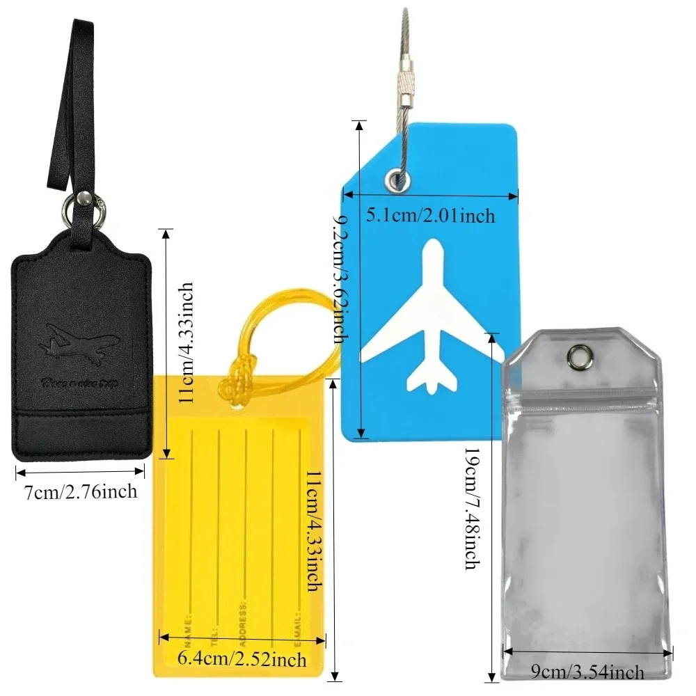 étiquette de bagage portable durable, étiquette d'adresse pour valise, étiquette de bagage pour l'embarquement, pendentifs anti-perte, accessoire de voyage, styles multiples