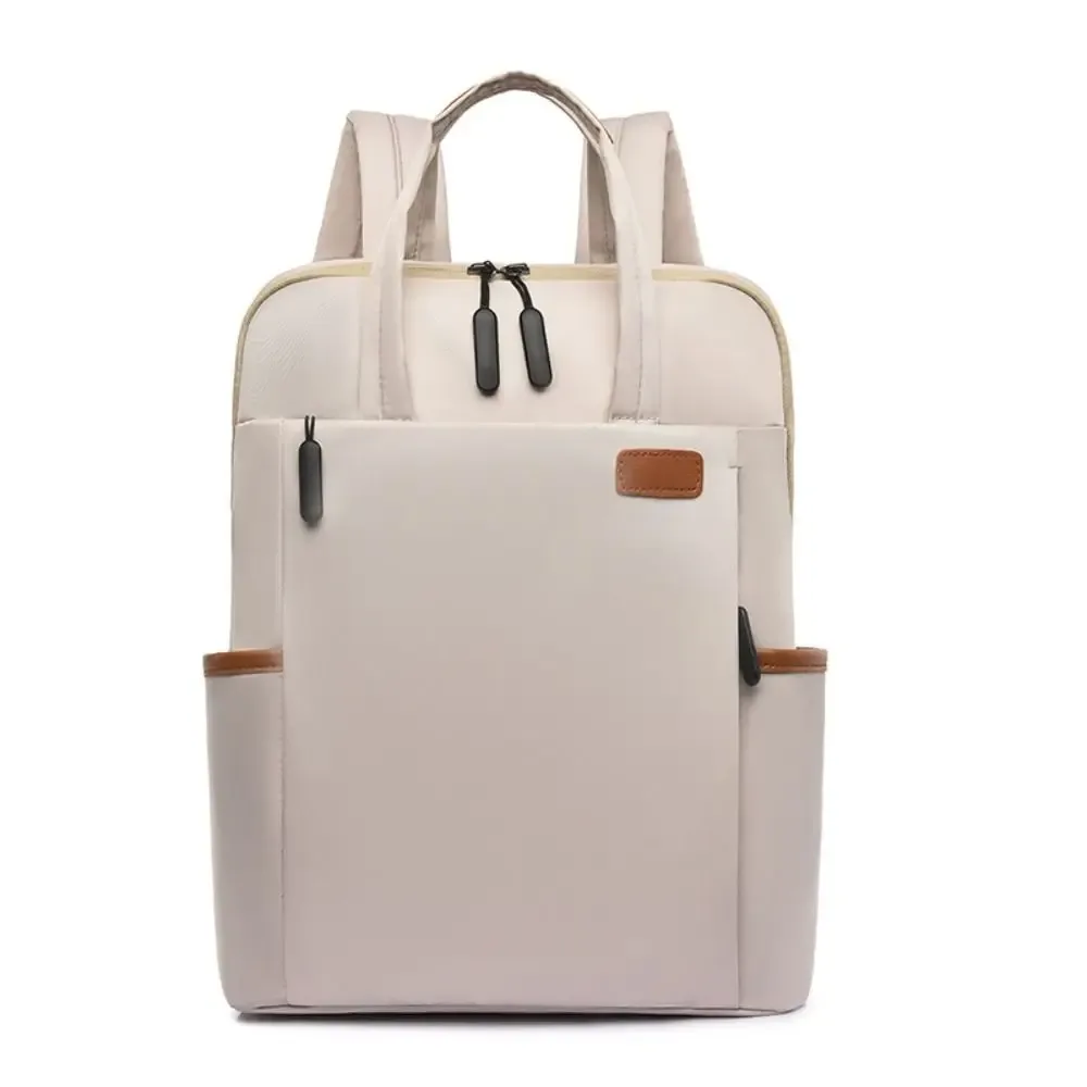 sac à dos pour ordinateur portable en tissu oxford, noir/kaki/rose/beige, imperméable, style décontracté, grande capacité, sac de voyage, extérieur