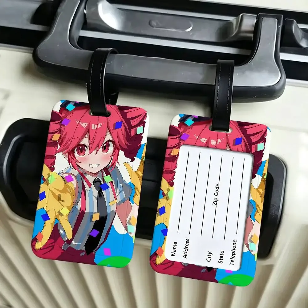 étiquette d'identification de bagage en pvc de la chanteuse virtuelle populaire kasane teto, porte-carte d'informations anti-perte, étiquette de nom pour valise de voyage