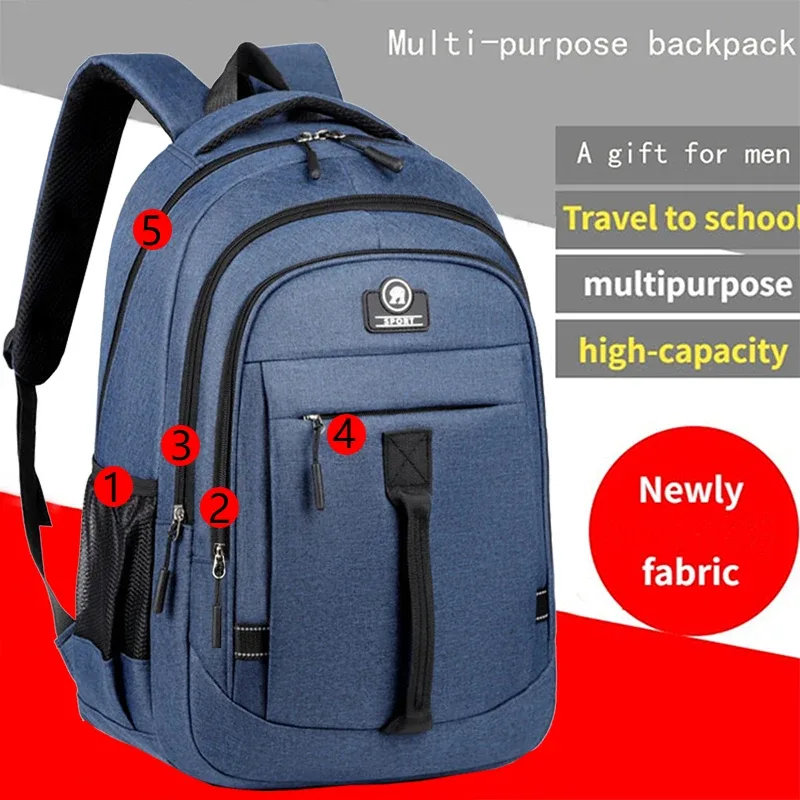 Le sac à dos pour hommes convient aux voyages d'affaires. Il a un design à main avec plusieurs poches et est un sac de livre.