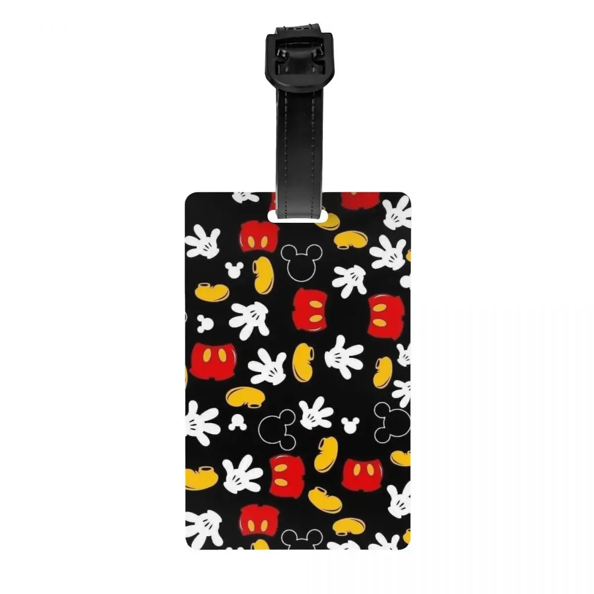 étiquette de bagage personnalisée m-mouse pour valises, étiquettes de bagage mignonnes de dessins animés, étiquette d'identification avec couverture de confidentialité