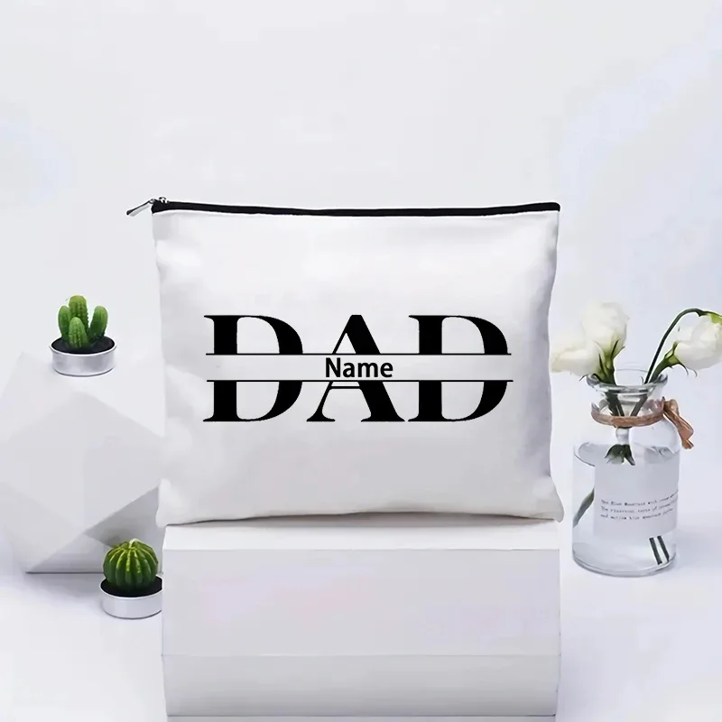 trousse de maquillage monogramme "maman papa", trousse de toilette essentiels de voyage, cadeau fête des mères et des pères avec nom personnalisé
