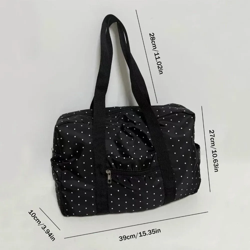 sac à bandoulière grande capacité imprimé à pois, léger et polyvalent, sac de sport durable, sac de voyage minimaliste, style streetwear