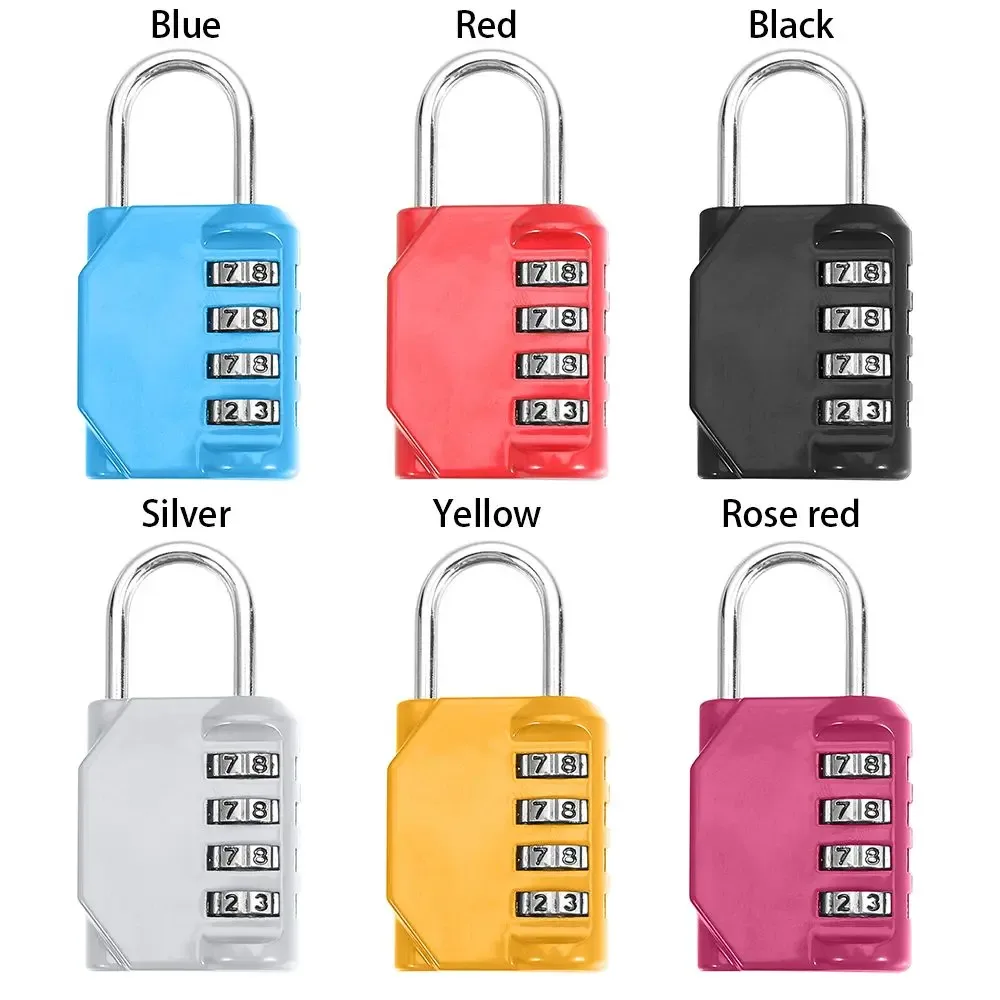 cadenas à code métallique antirouille réinitialisable, accessoires de voyage, serrure à 4 chiffres