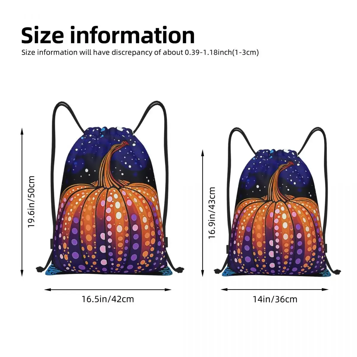 sacs à dos yayoi kusama polka pumpkin, sacs à cordon multifonctions, sacs de sport, sacs à livres pour hommes, femmes, étudiants
