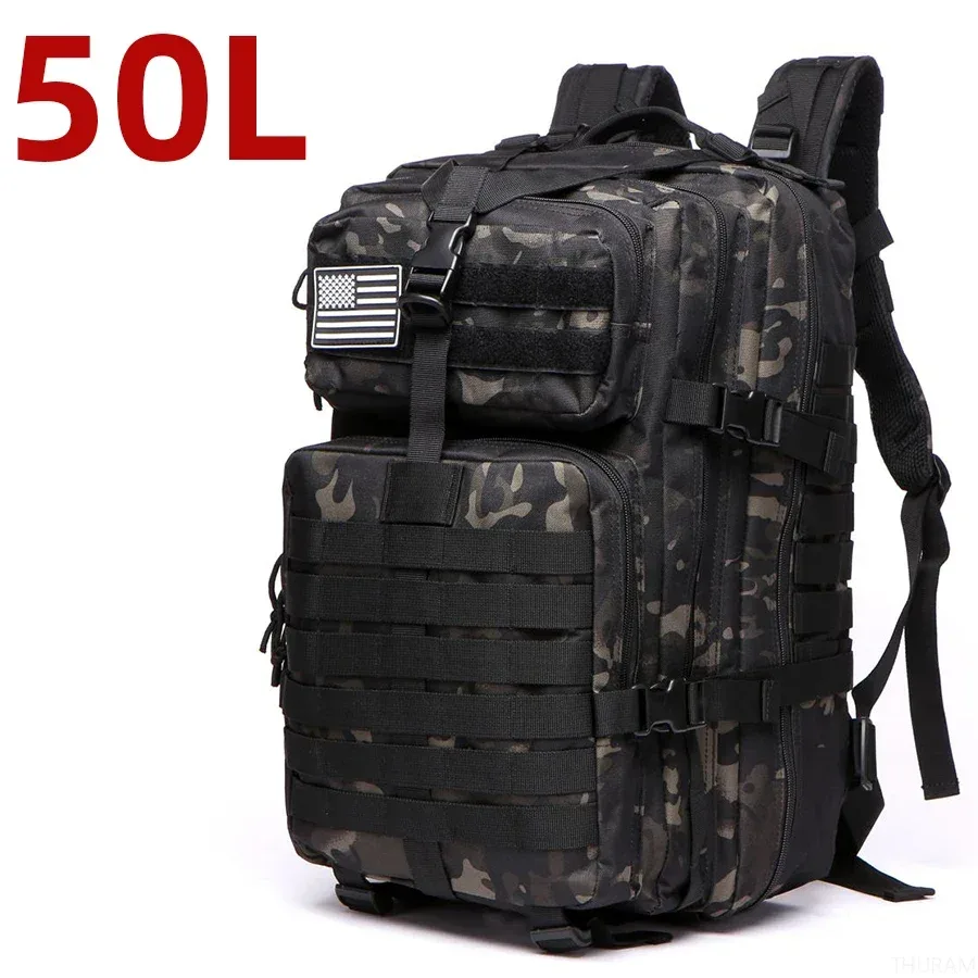 sac à dos tactique imperméable en nylon durable de 50 l pour la randonnée, le trekking, la pêche, la chasse, l