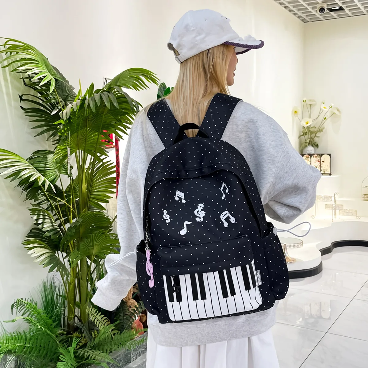 sac à dos sur le thème du piano, sacs à dos élégants pour ordinateur portable, sac à dos décontracté à motif de piano, sac à dos tendance et preppy pour étudiants