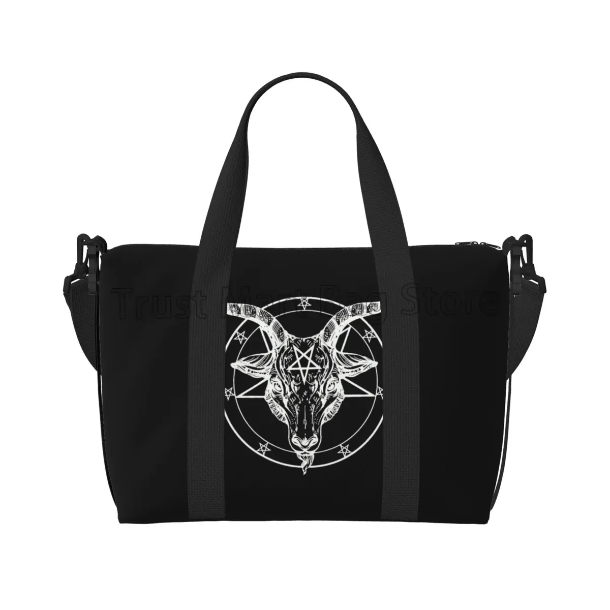 sacs de voyage gothiques à motif tête de chèvre, unisexe, imperméables, sacs à main portables, sacs de sport, de gym et de yoga