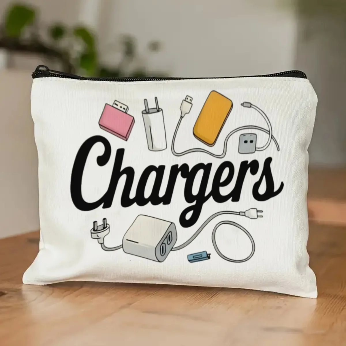 chargeurs accessoires électroniques sac de rangement câbles de dessin animé batterie externe et icônes usb imprimer organisateur de voyage pochette pour équipement de chargement