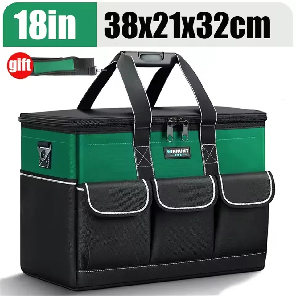 sac à outils robuste, boîte à outils portable à 14 poches, organisateur de rangement, organisation de boîte à outils avec bandoulière réglable