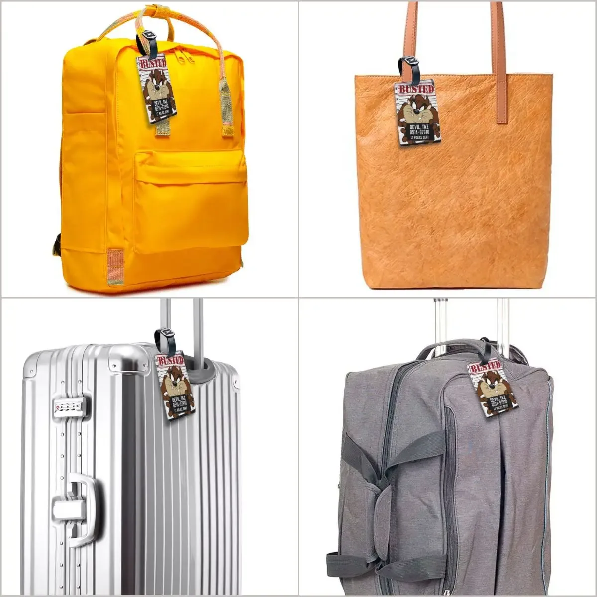 dessin animé personnalisé anime taz diaposans de tasmanie étiquette de bagage sac de voyage valise couverture de confidentialité étiquette d'identification