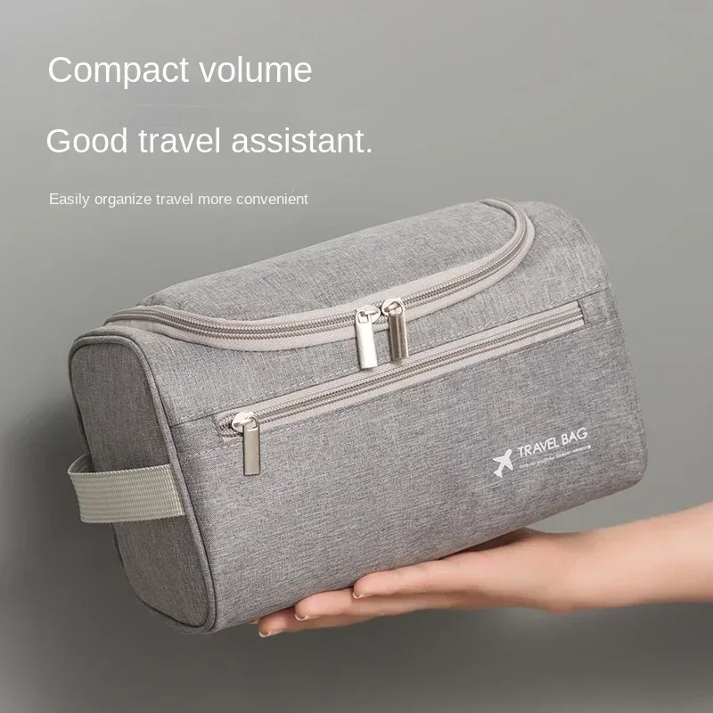 sac de rangement cosmétique étanche pour hommes, organisateur de toilette de voyage en nylon de grande capacité, pochette de lavage de maquillage à fermeture éclair suspendue pour femmes