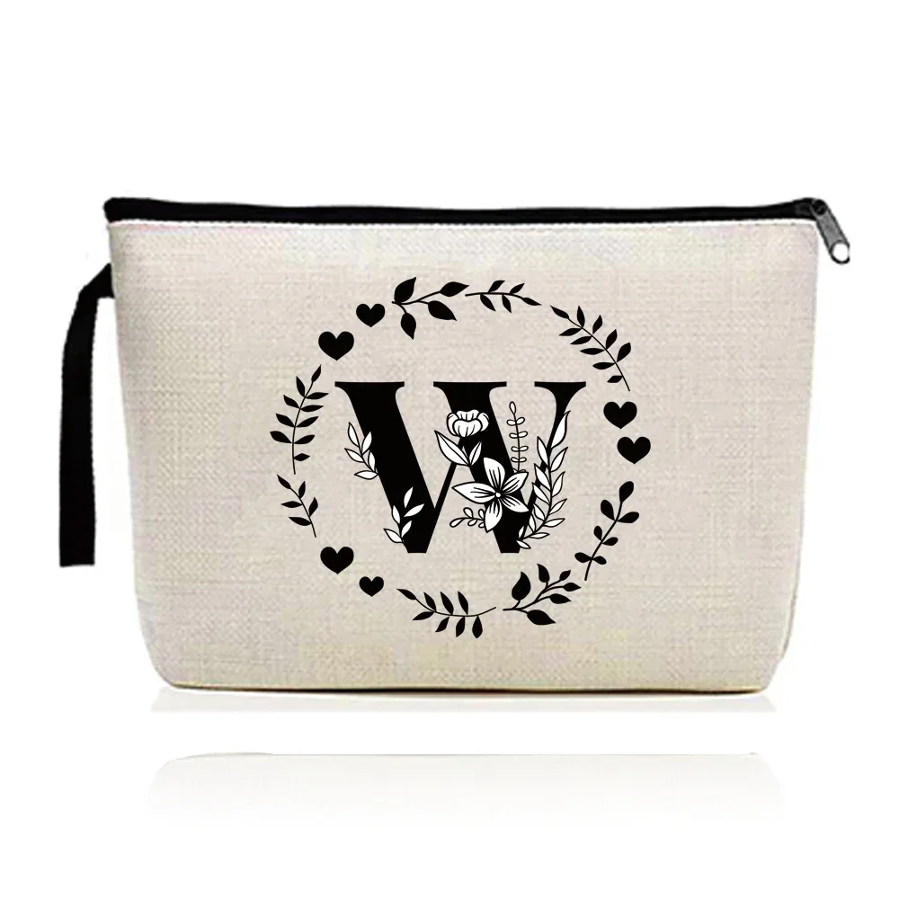 trousse de maquillage pour femmes, trousse à cosmétiques, série d'impression de lettres guirxiété, trousse de voyage, trousse de toilette en poudre, pochette pour dames