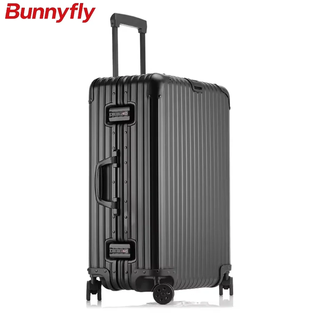 valise télescopique bunnyfly de 24 pouces en alliage d'aluminium et de magnésium, bagage de voyage d'affaires avec serrure à combinaison métallique, bagage à main b