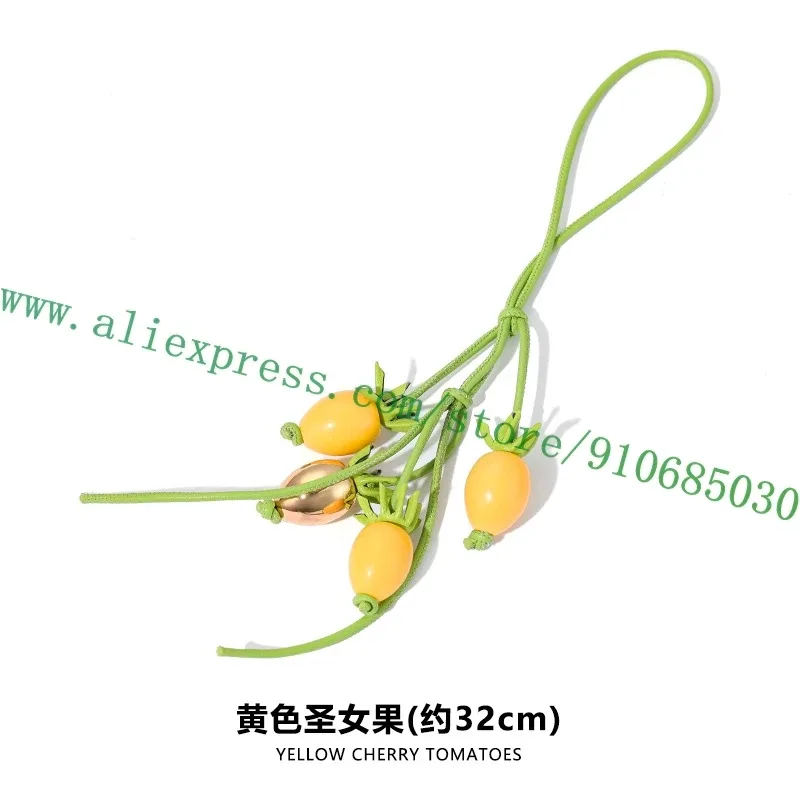 joli sac en cuir fleur de fruits, pendentif à breloque, décoration suspendue, ornement pour sac à main, sac à dos, porte-clés de voiture