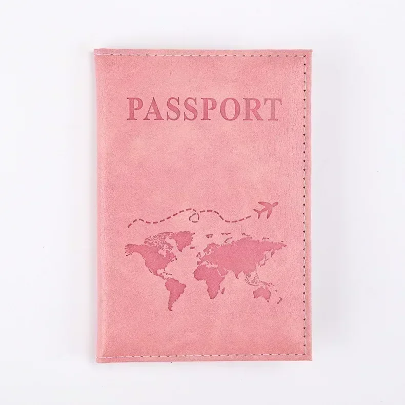 1 pièces sac de couverture de passeport pour femmes hommes pu leathaer mode voyage porte-passeport étui id nom cartes de visite pochette de protection