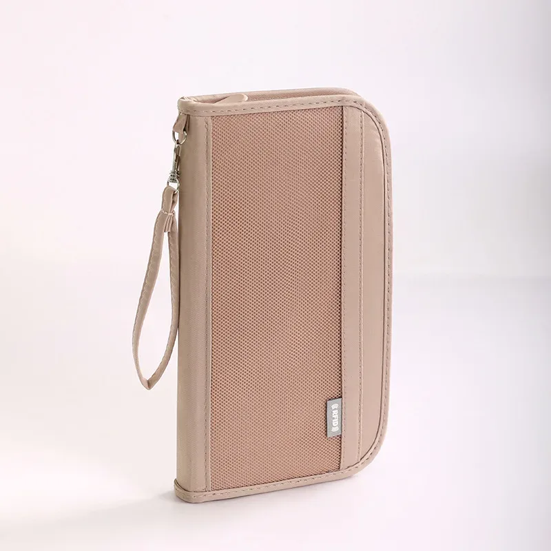 portefeuille de voyage rfid, organiseur de passeport, porte-documents, porte-cartes, pochette de rangement pour billets et argent avec dragonne pour le voyage