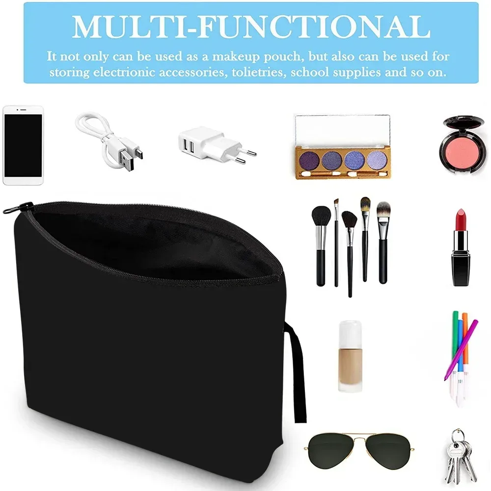 trousse de maquillage pour femmes, trousse de maquillage portable, trousse de maquillage de voyage pratique, sac à main en toile, motif de lettres roses, organisateur de bijoux