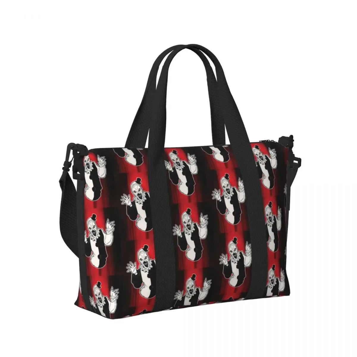 sac fourre-tout personnalisé t-terrifiers 3 halloween pour femmes, sacs de voyage de grande capacité pour plage et gymnastique