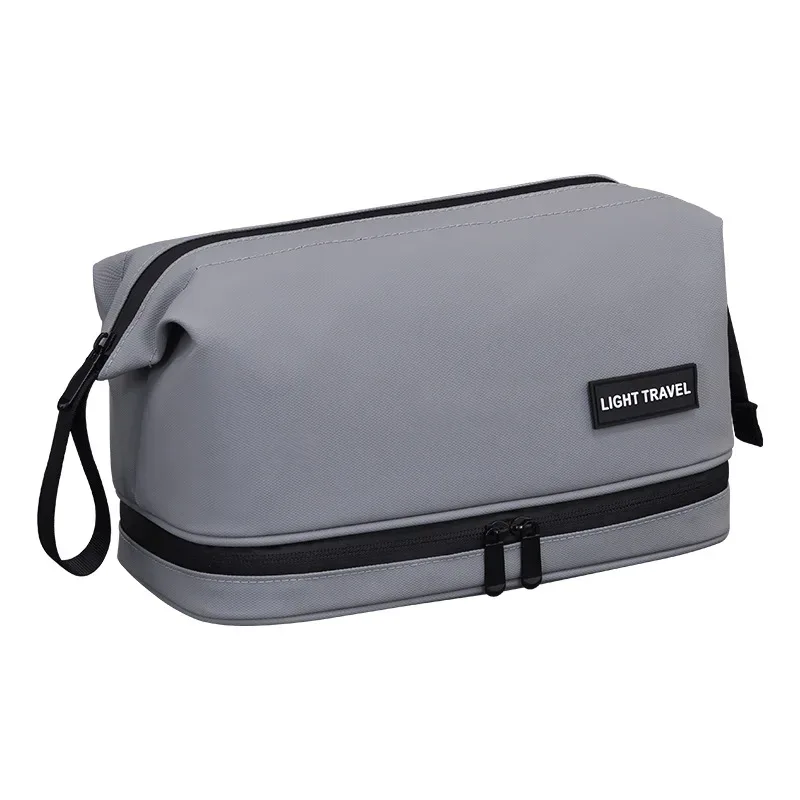 trousse de toilette de voyage homme double couche grande capacité imperméable pour cosmétiques et rasage – sac de rangement portable pour maquillage