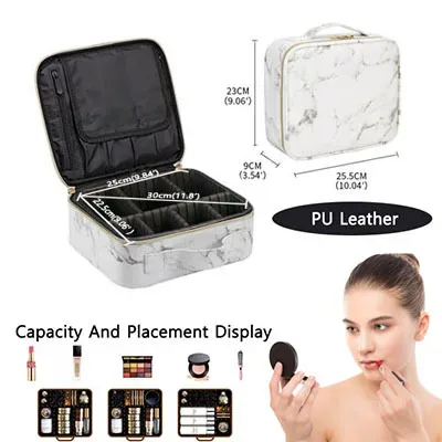 trousse de maquillage portable, boîte professionnelle, sac de rangement de maquillage, sac à cosmétiques étanche pour femmes pour voyage