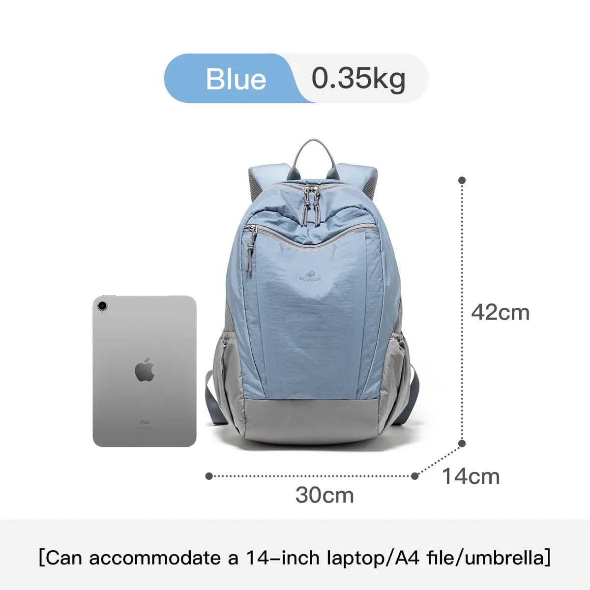 sac à dos de voyage unisexe léger fouvor avec poches latérales élastiques, idéal pour la randonnée en extérieur et l'école, pour hommes et femmes 2026 3068-09