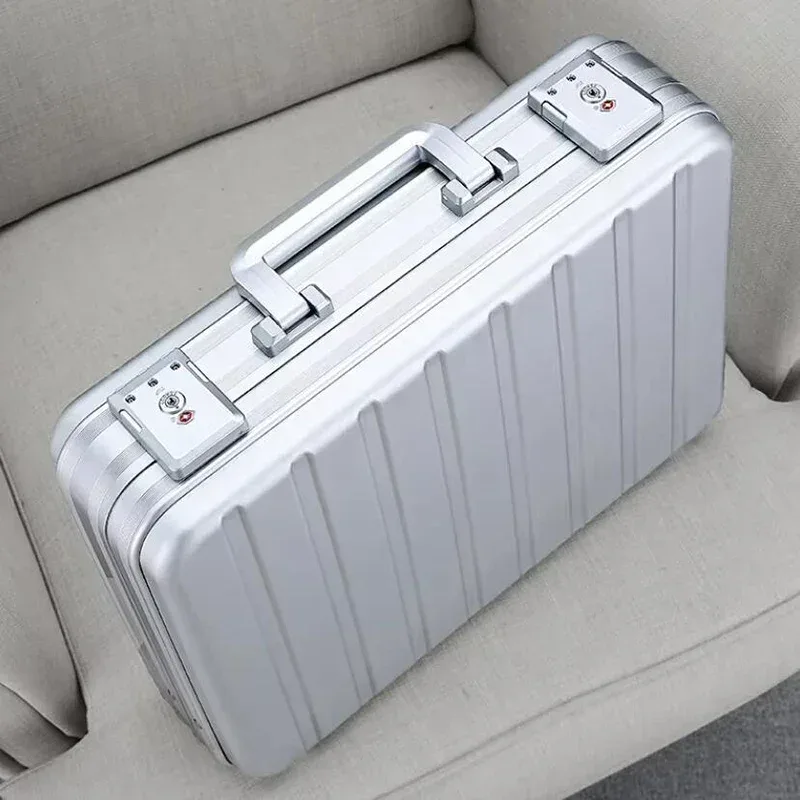 100% nouvelle mallette en aluminium boîte à outils étui pour ordinateur portable boîte d'affaires pour ordinateur portable avec serrure