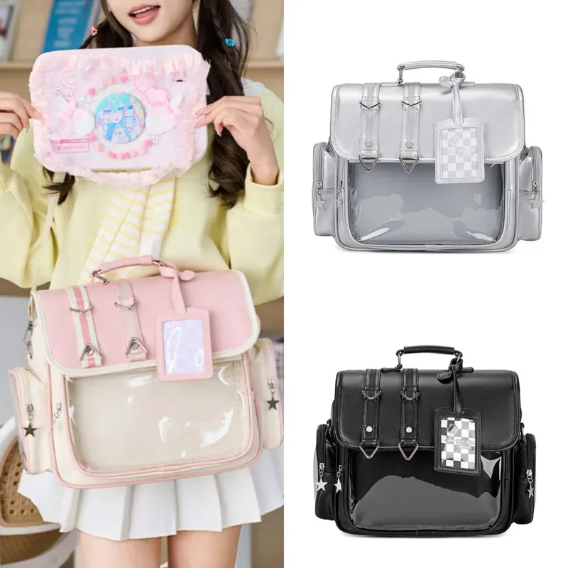 lolita jk transparent mochilas mujer y2k mochila preppy style ita sac haute capacité bolsas banlieue sac à dos sacs pour femme