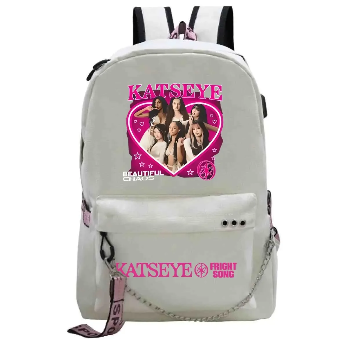 sac à dos harajuku imprimé kpop katseye tendance, sac d'école pour fille, sacoche pour ordinateur portable, sac de voyage pour femme et homme, sac à dos quotidien