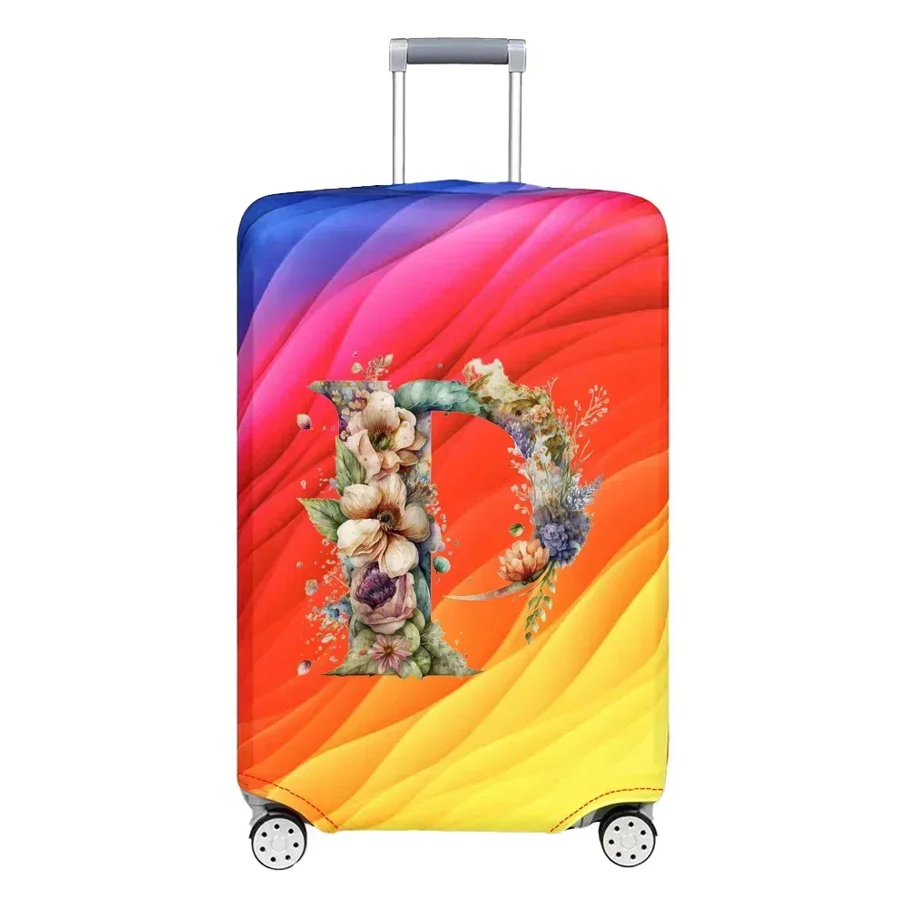 housse de protection extensible pour valise, série florale et lettres, pour valises de 18 à 32 pouces, organisateur de voyage