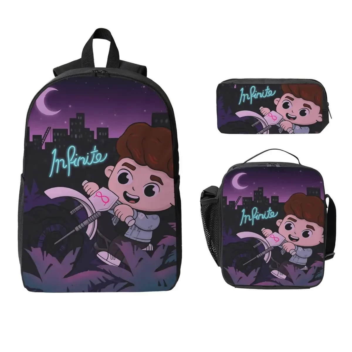 sac à dos caylus pour étudiants, garçons et filles, sac d'école, sac à bandoulière pour ordinateur portable, 3 pièces, sac à lunch isotherme, trousse à crayons