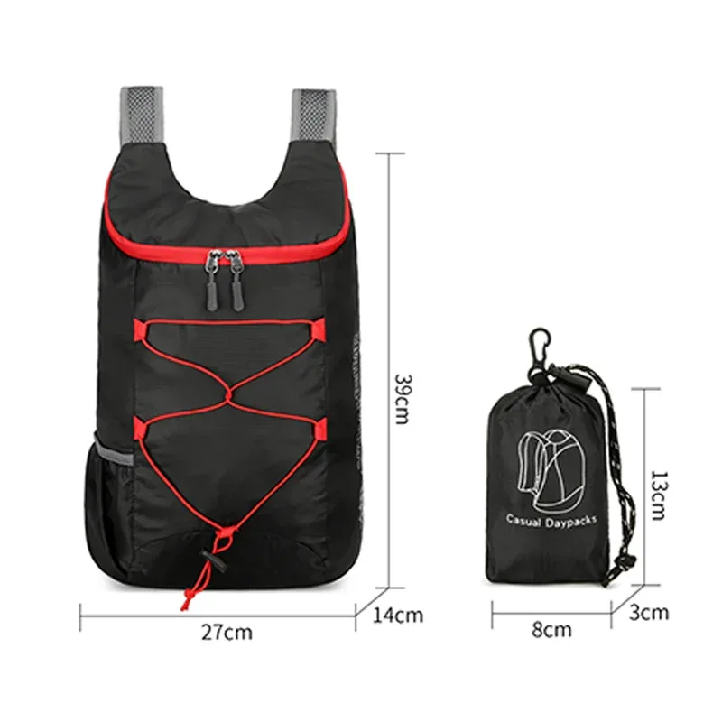 sac à dos pliant d'extérieur 1 pièce, sac de voyage portable ultra-léger avec bretelles réglables, adapté au déplacement et au cyclisme