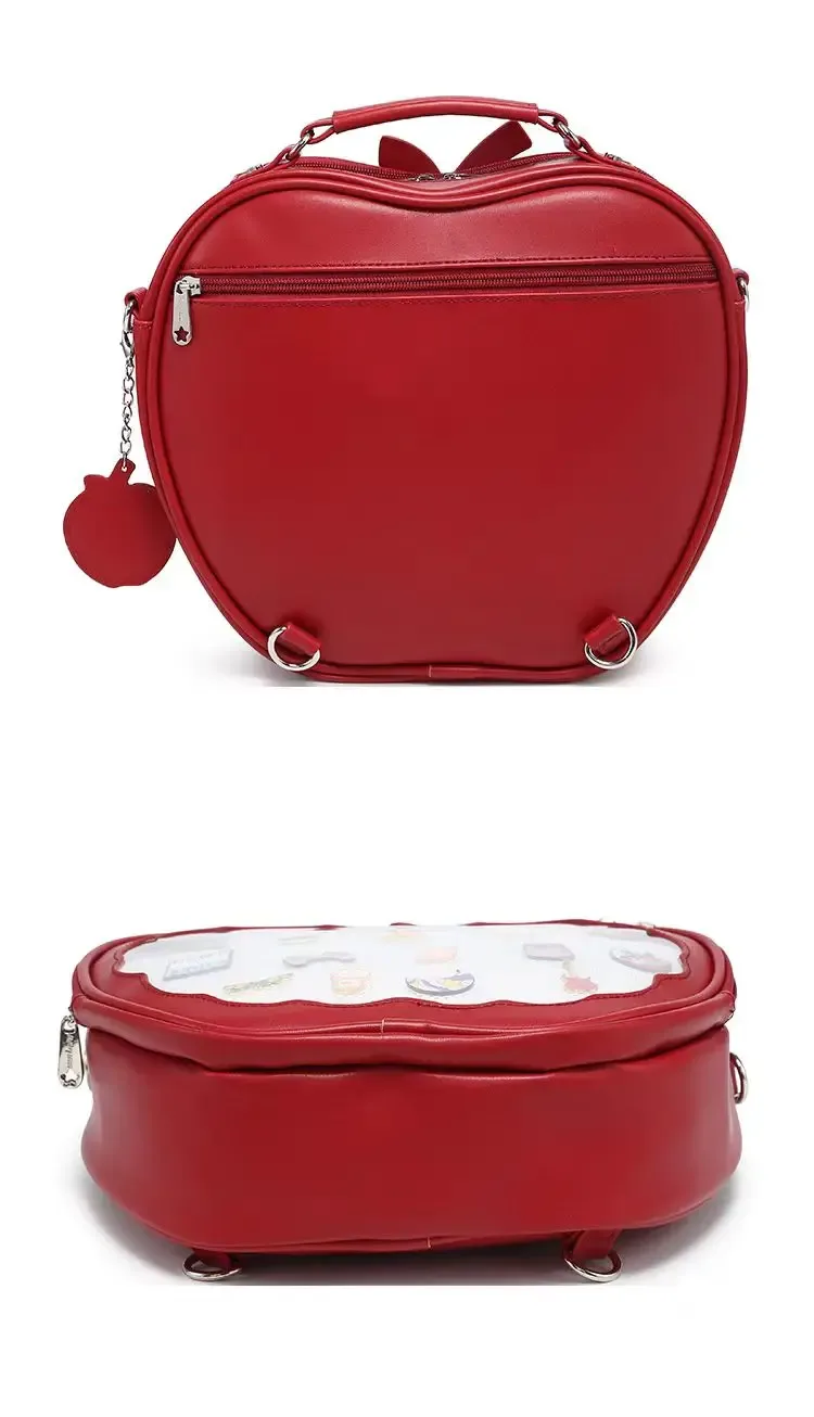 sac à dos pvc style y2k 2026 pour étudiantes, sac à dos unique en forme de pomme, sac à dos de voyage