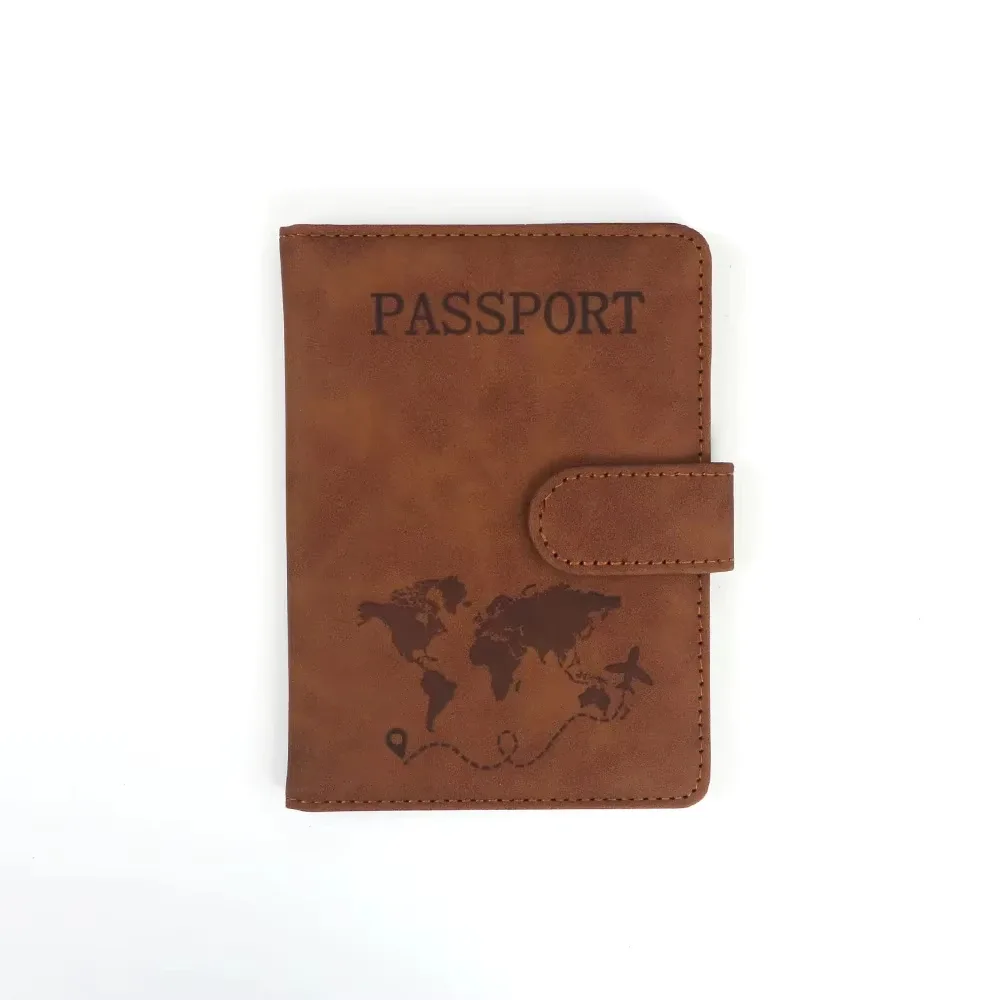 étui de transport multifonctionnel personnalisé en pu avec fermeture magnétique rfid pour passeport, carte sim, carte, billet, organiseur de documents