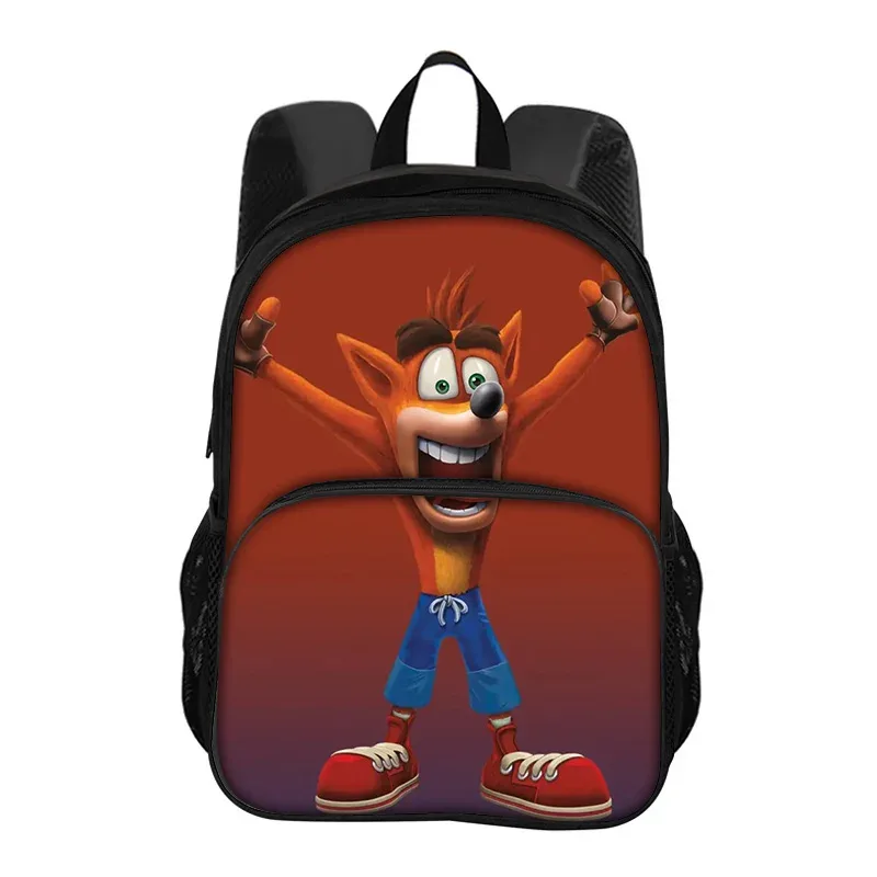 sac à dos rond crash bandicoot imprimé de dessins animés, nouvelle tendance, haute qualité, le meilleur compagnon scolaire pour les étudiants