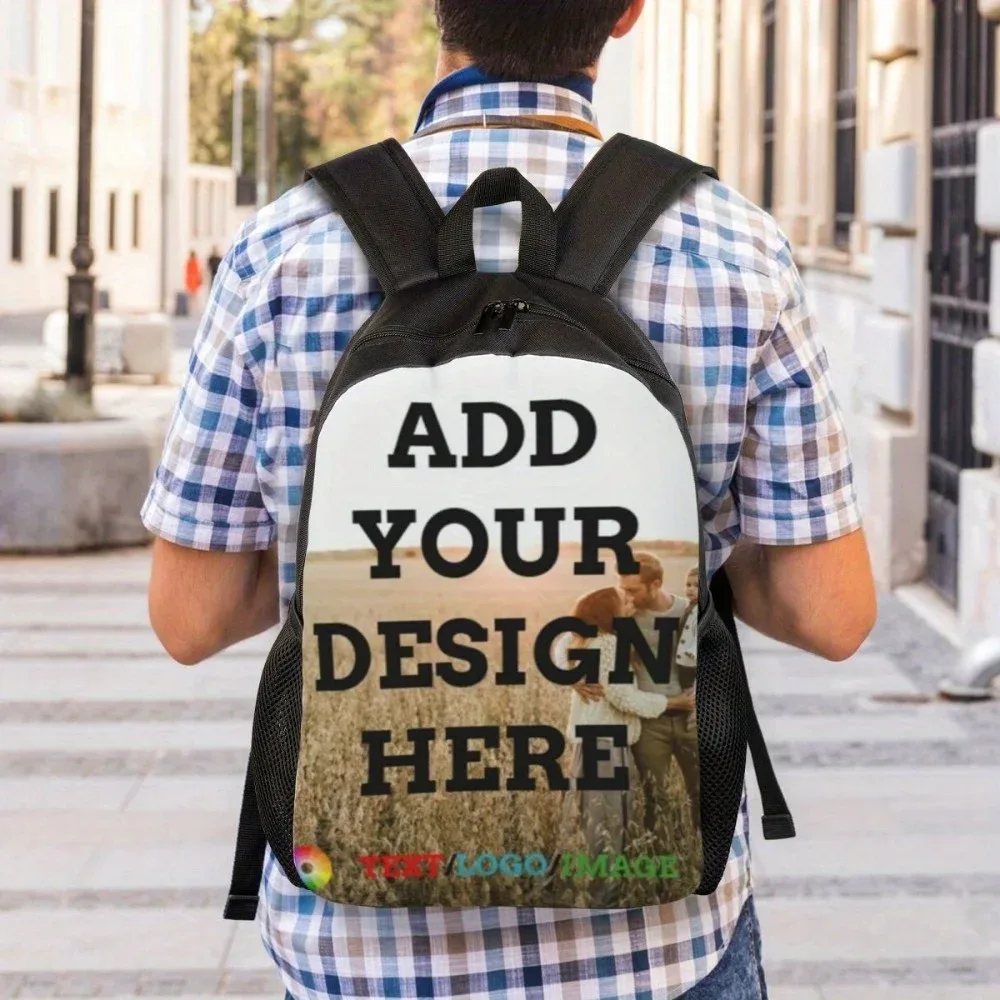 Sac à dos léger personnalisé, sac à dos décontracté en polyester avec bretelles réglables, fermeture à glissière, lavage à la main, design unique