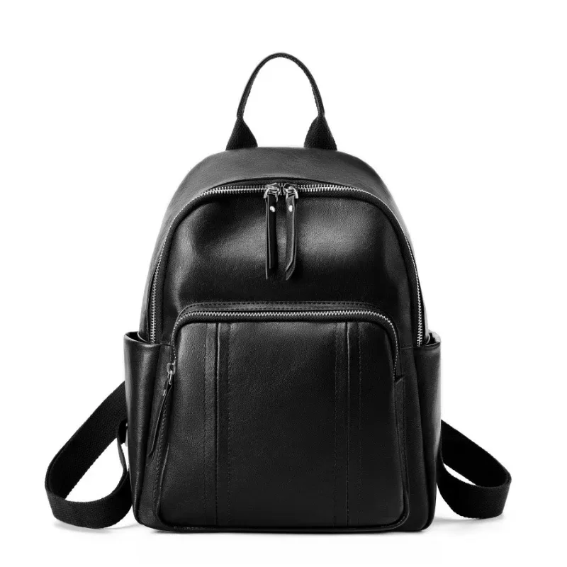 cire d'huile femme en cuir véritable sac à dos à la mode dames voyage sac à bandoulière collège filles en cuir de vache sac à dos