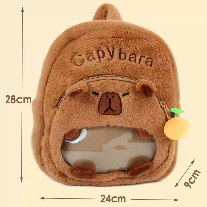 sac à dos en peluche capybara, mignon animal rempli doux marron clair avec rangement multifonctionnel pour les yeux, idéal pour le coussin de canapé, la décoration de la maison
