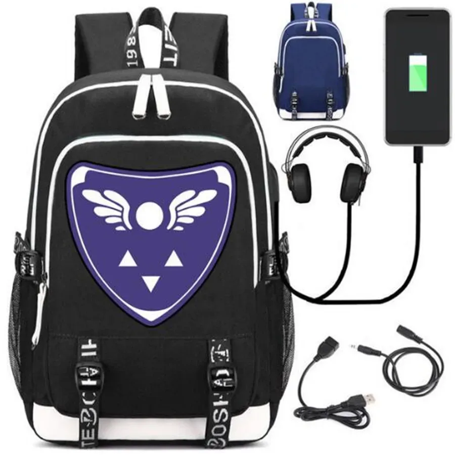 undertale game sac à dos sans rucksack, sac à dos avec port usb fashion, serrure, sauna, téléphone, ordinateur portable de voyage, sac d'école pour étudiants, cadeau